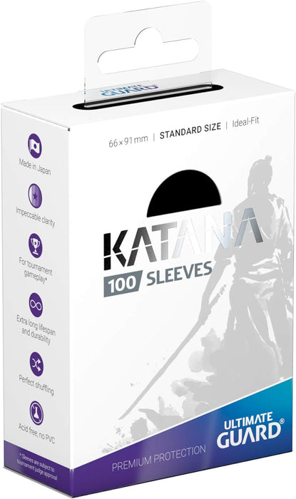 Ultimate Guard Katana Sleeves - Black (100) - Standard Size 66 x 91mm UGD010112