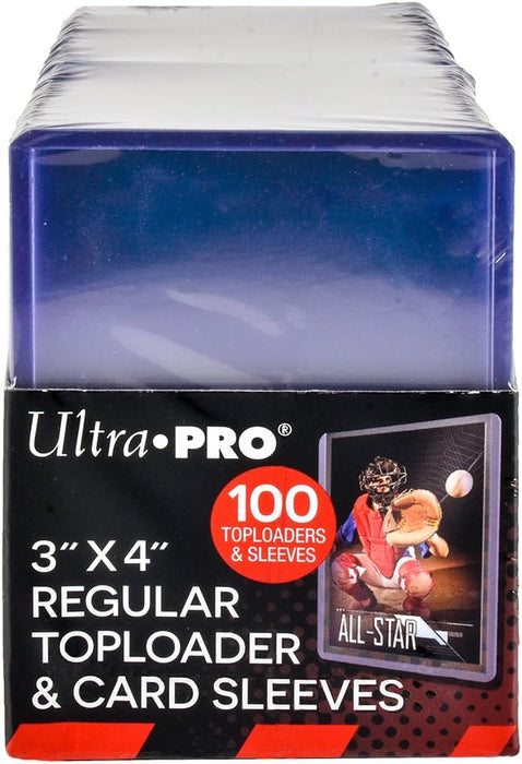 Ultra Pro 3" x 4" Clear Regular Top Loaders x100 with 100 sleeves