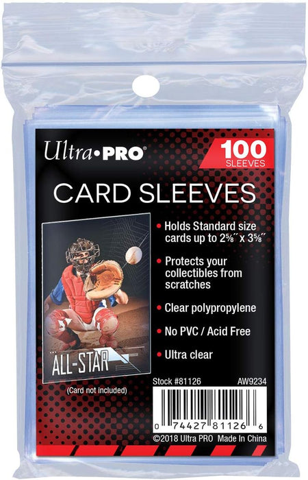 1000x Ultra Pro standard regular soft penny card sleeves for trading cards such as Pokemon, Magic, sports cards, standard size, transparent (10 Packs of 100)