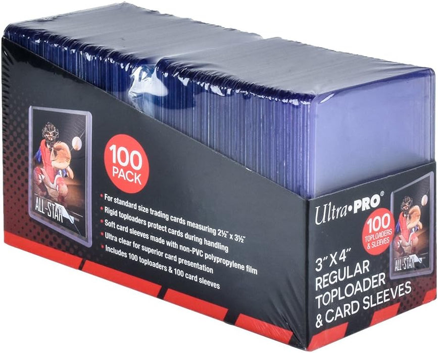 Ultra Pro 3" x 4" Clear Regular Top Loaders x100 with 100 sleeves